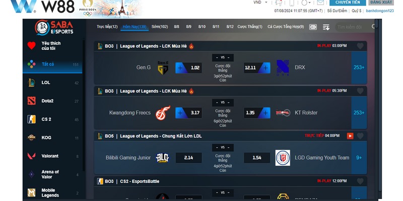 W88 Esports - Cá Cược Thể Thao Điện Tử Hấp Dẫn Nhất 2026 3 Cá cược thể thao điện tử W88 được nhiều tay chơi ưa thích và đặt cược